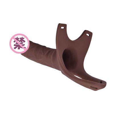 Ремень фаллоимитатора 26cm Hollw чашки всасывания силикона OEM на изогнутом Дуне