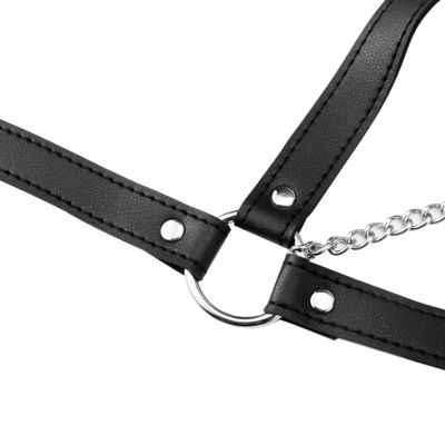 Кабалы фетиша секса PU CE танк 62cm Halter черной кожаной эротичный