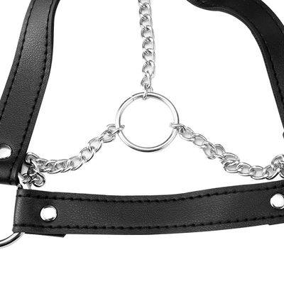 Кабалы фетиша секса PU CE танк 62cm Halter черной кожаной эротичный